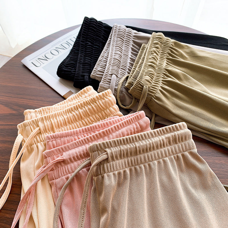 💥🌸 Pantaloni largi casual pentru femei, pantaloni de vară, pantaloni largi moi cu talie înaltă