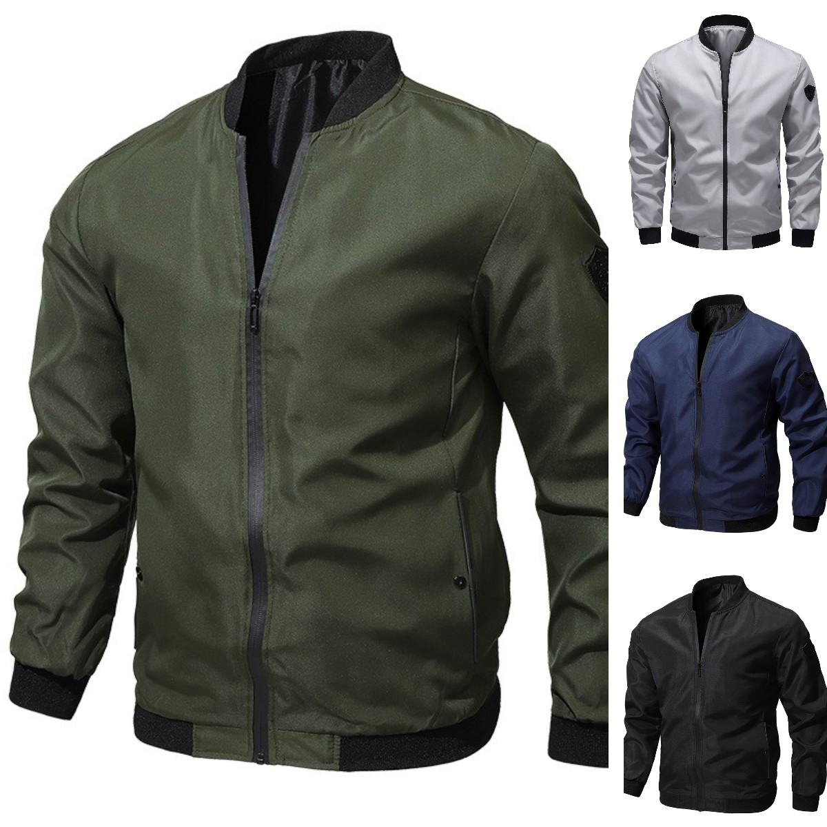 🚀🧥【50% zľava 🔥】【M–6XL】Pánska ležérna jednofarebná bomber bunda, plus veľkosť