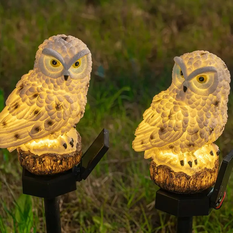 🦉 Lampă solară decorativă în formă de bufniță - Lumină caldă pentru grădina ta