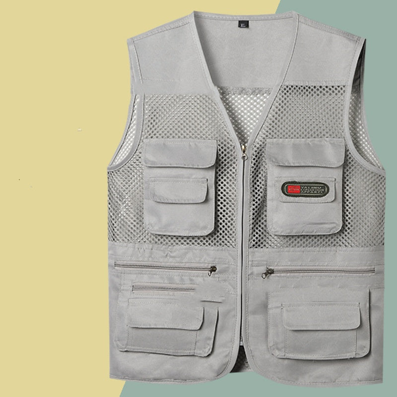 🔥🔥Ležérna funkčná vesta s viacerými vreckami, pohodlné a priedušné【XL-4XL】