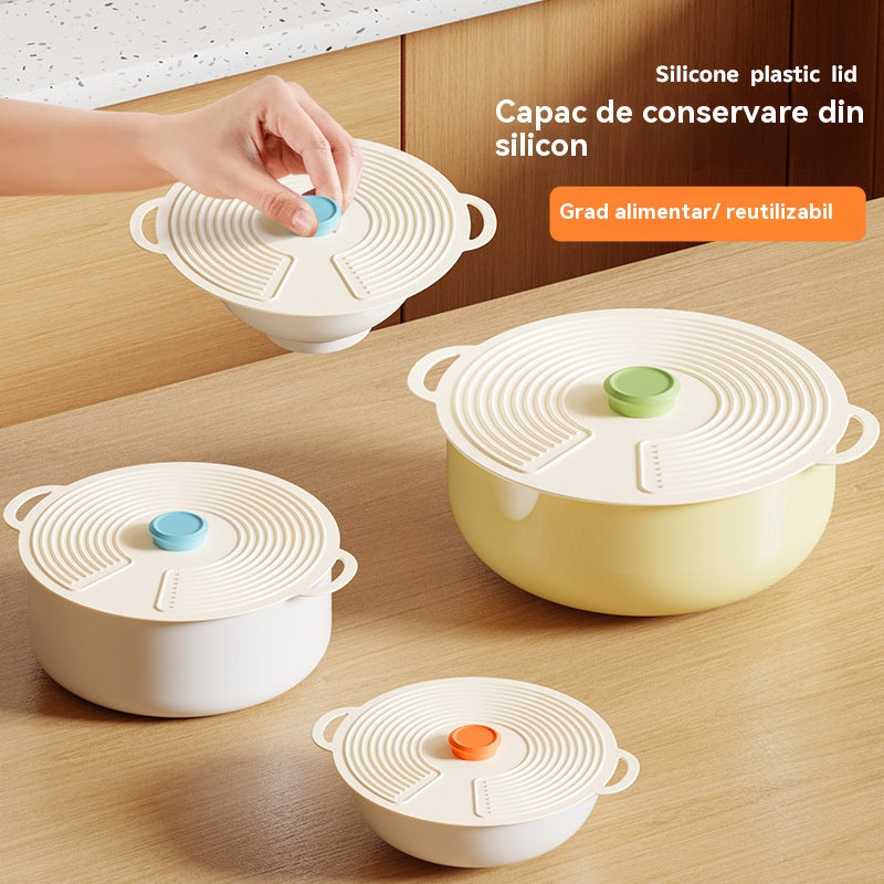 🔥【Ultima zi de reducere 50%】Capace din silicon alimentar (3 bucăți), efect de conservare bun