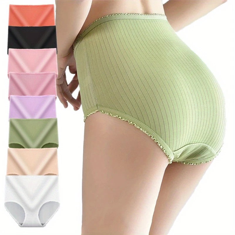 🔥 Roupa íntima feminina plus size à prova d'água antibacteriana de cintura alta 【1 pieza solo 2 euros】
