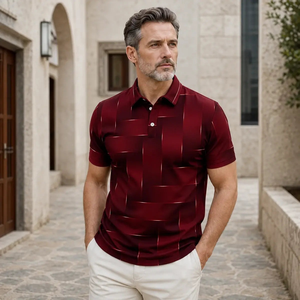 【Nový letný doplnok】【S-5XL】Nové letné pánske ľahké luxusné kockované polo tričko - príjemné na dotyk a priedušné