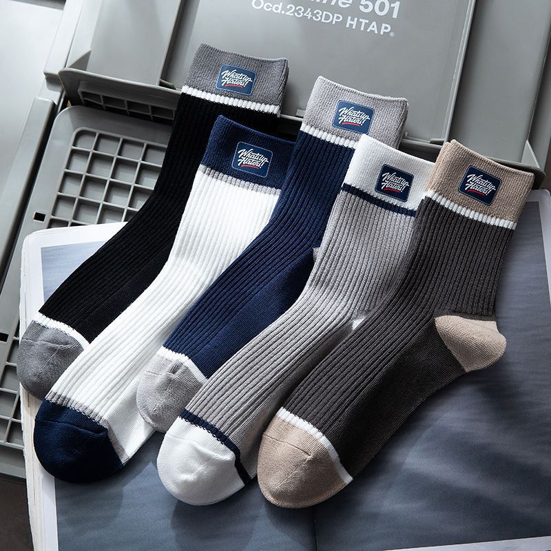 🧦【10 párov】 Pánske dlhé ležérne listy s rýchloschnúcimi potu, športové jednofarebné ponožky do polovice lýtok 3798587