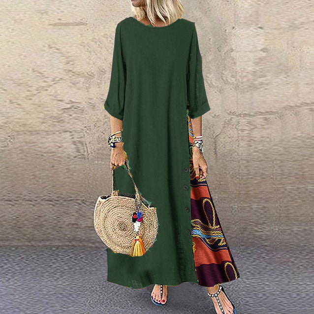 🌾【Ofertă specială】💕💕【M-5XL】 Rochie retro de vară nouă din in - moale și confortabilă la atingere