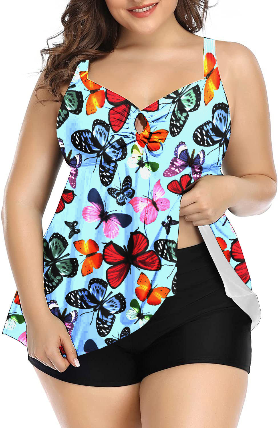 🌴👙【S-5XL】Nové letné plážové dámske plavky, dvojdielne plavky veľkej veľkosti (vrchný + spodný diel)