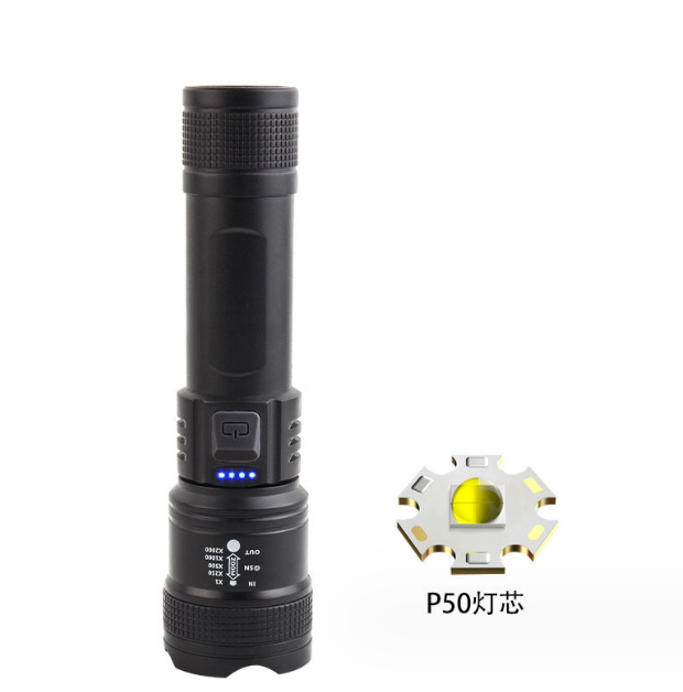 🔥 50 % ZĽAVA 🔥 - vysokosvietivá LED nabíjateľná taktická laserová baterka 3792096
