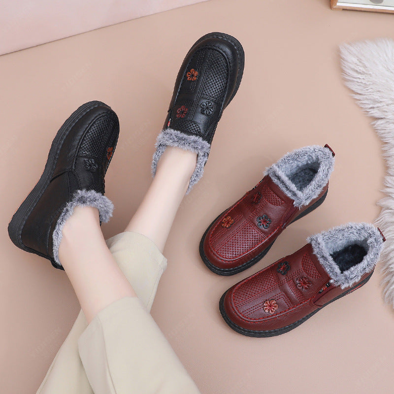 👢💗【35-41】Nové ručne vyrábané dámske bavlnené protišmykové čižmy z pravej kože 3803282
