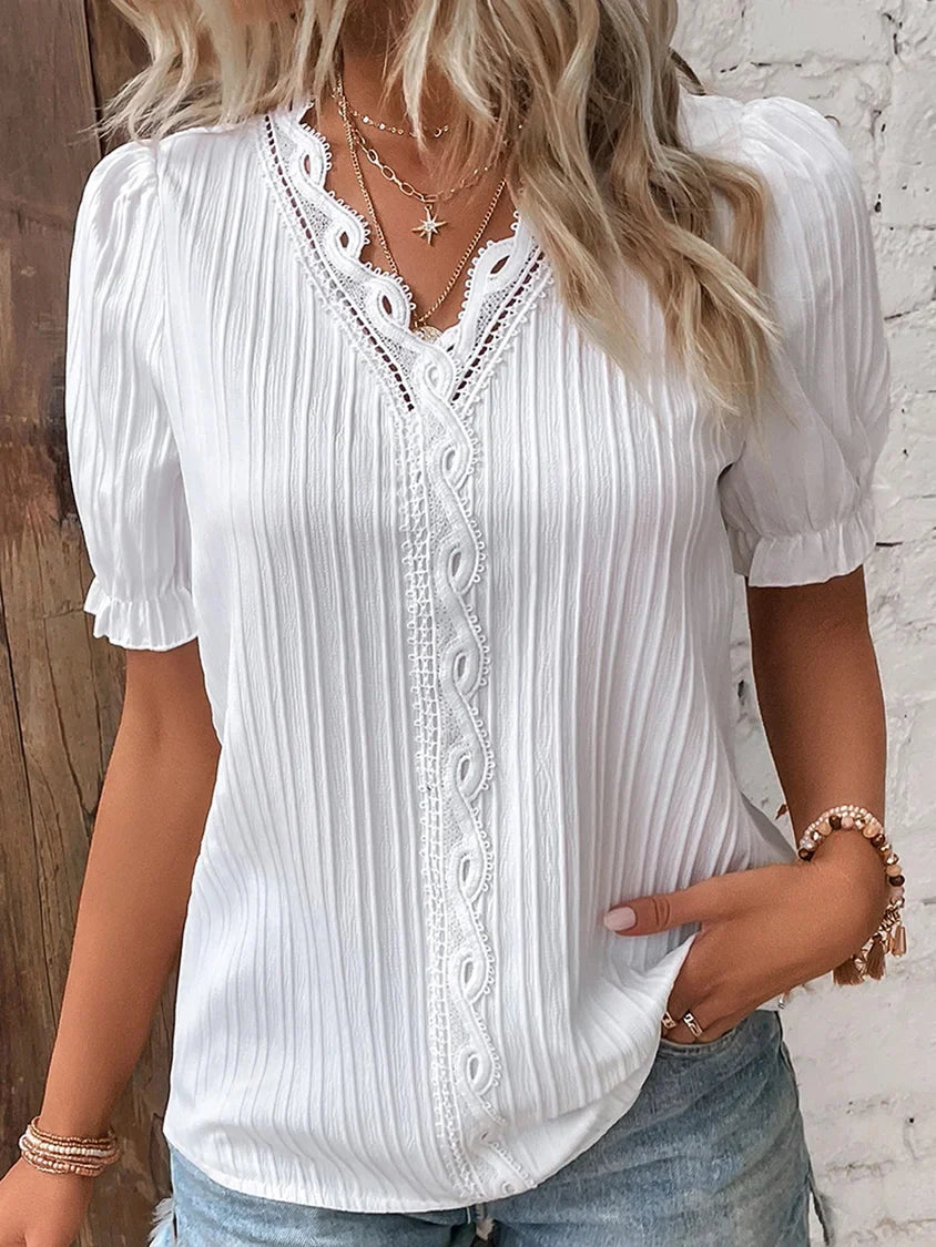 💕【S-5XL】Tricou elegant de vară pentru femei, din bumbac și in, casual