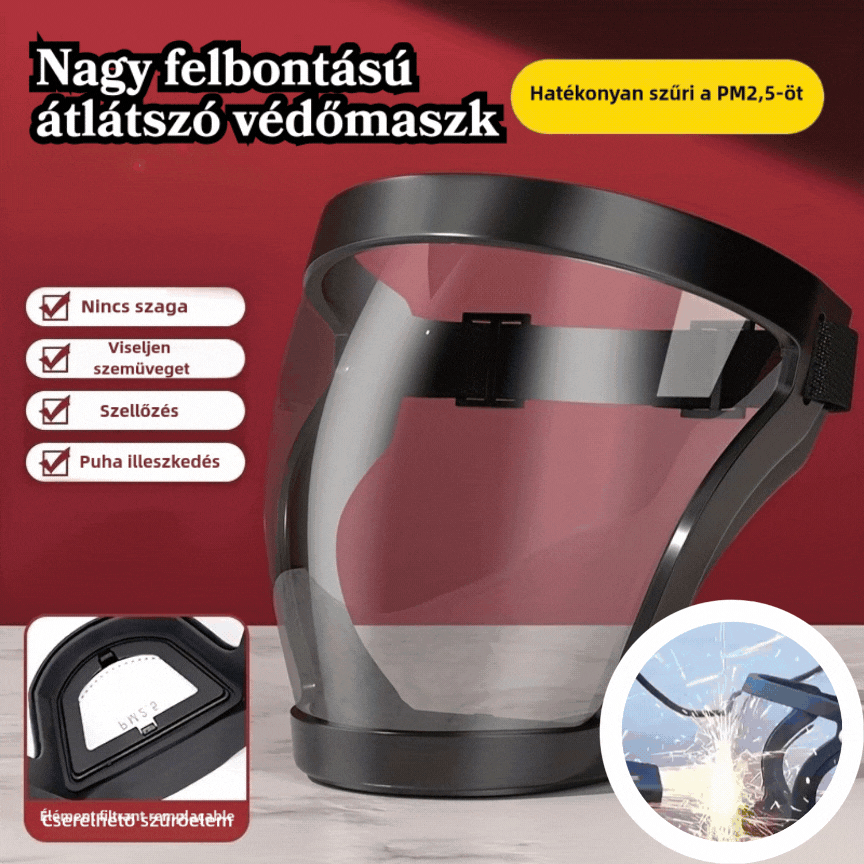💥 Priehľadná ochranná maska s vysokým rozlíšením (dodatočný ochranný bavlnený filter 20ks) 3911838