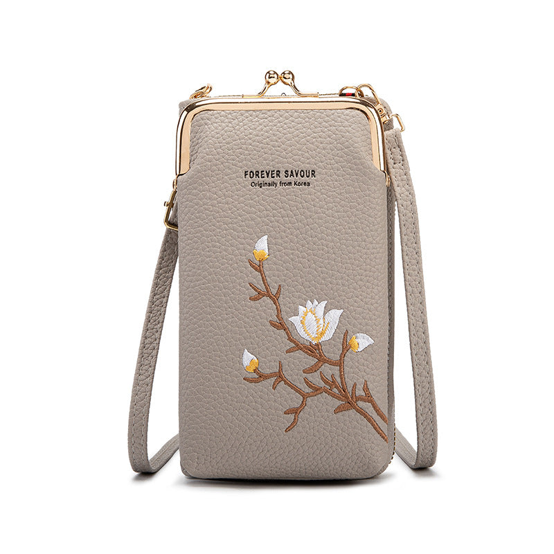 🔥Ponuka posledného dňa - zľava 49 %👜 Cartera cruzada para mujer en piel de vacuno con bordado y correa para el hombro 2025🎁