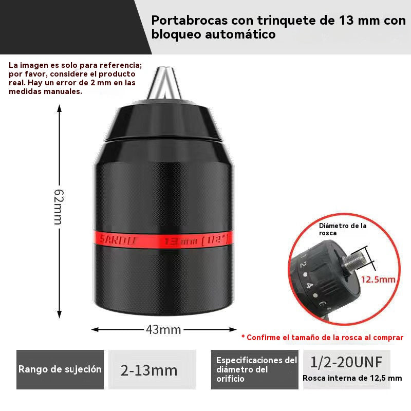 Adaptador para llave eléctrica con trinquete metálico autoblocante