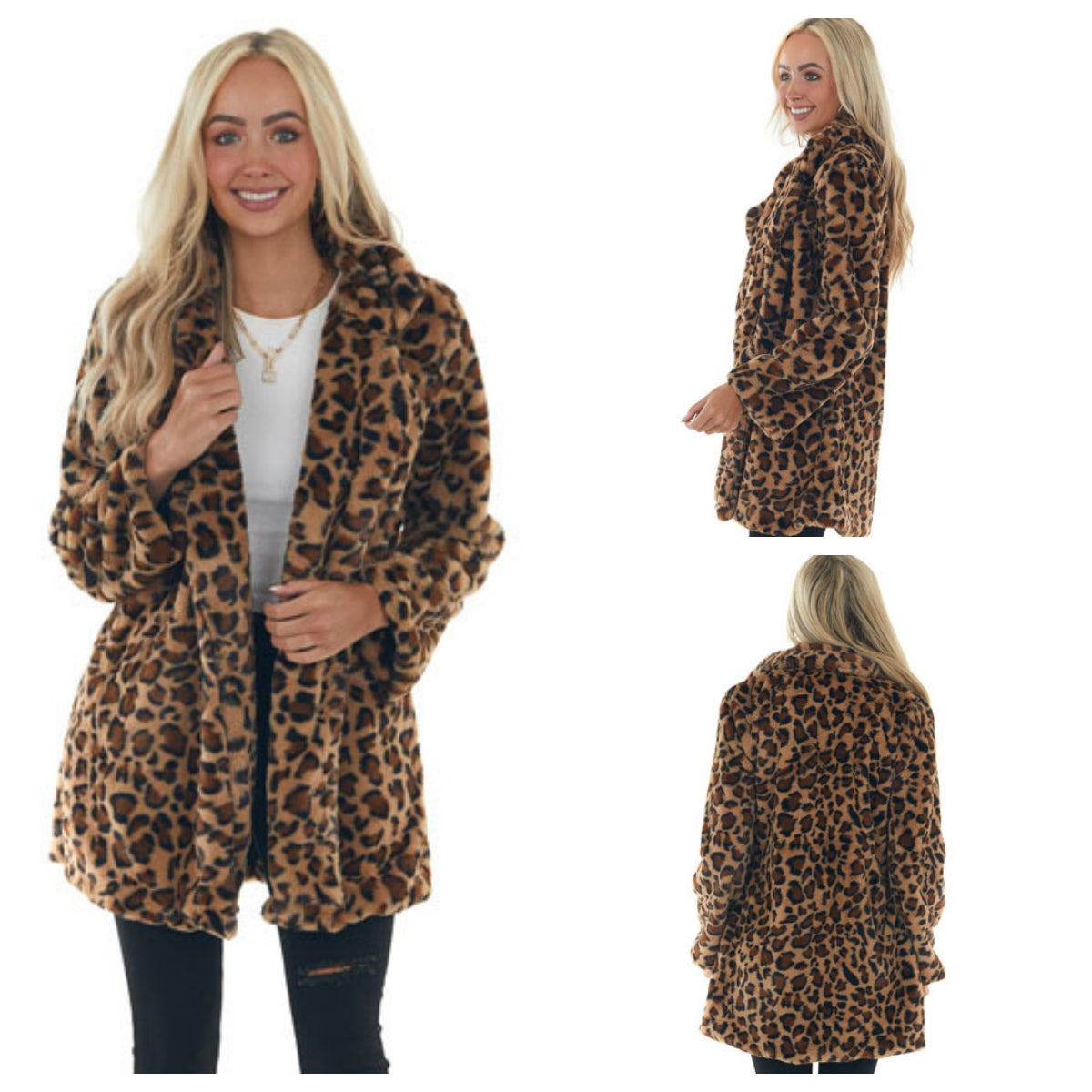 【S-5XL】🔥 Dámsky zimný kabát s leopardím vzorom s chlopňou z umelej kožušiny 3818869