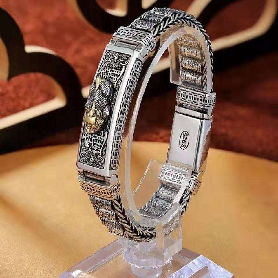 🏆😍🏆【Cel mai bine vândut】Brățară din argint la modă pentru bărbați și femei, design nou