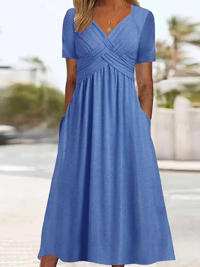 🔥🔥【50% OFF】🔥🔥👗【S-3XL】2025 jarné a letné nové jednofarebné módne jednoduché ležérne šaty