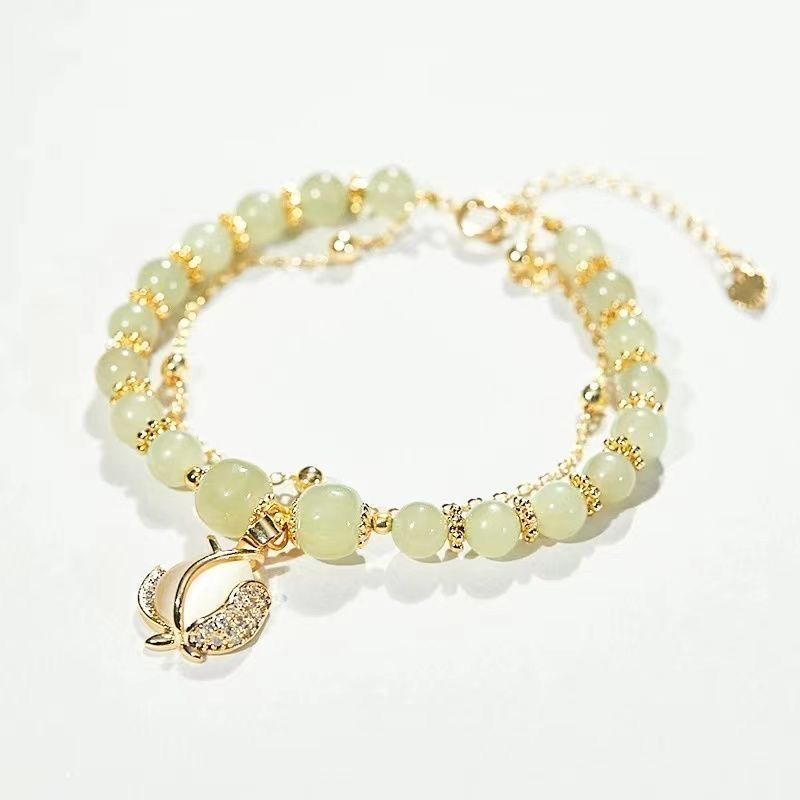 ✨🔥【Compra 1 y llévate 1 gratis】Pulsera de jade, incluye una pulsera de oro de 14 quilates de regalo.