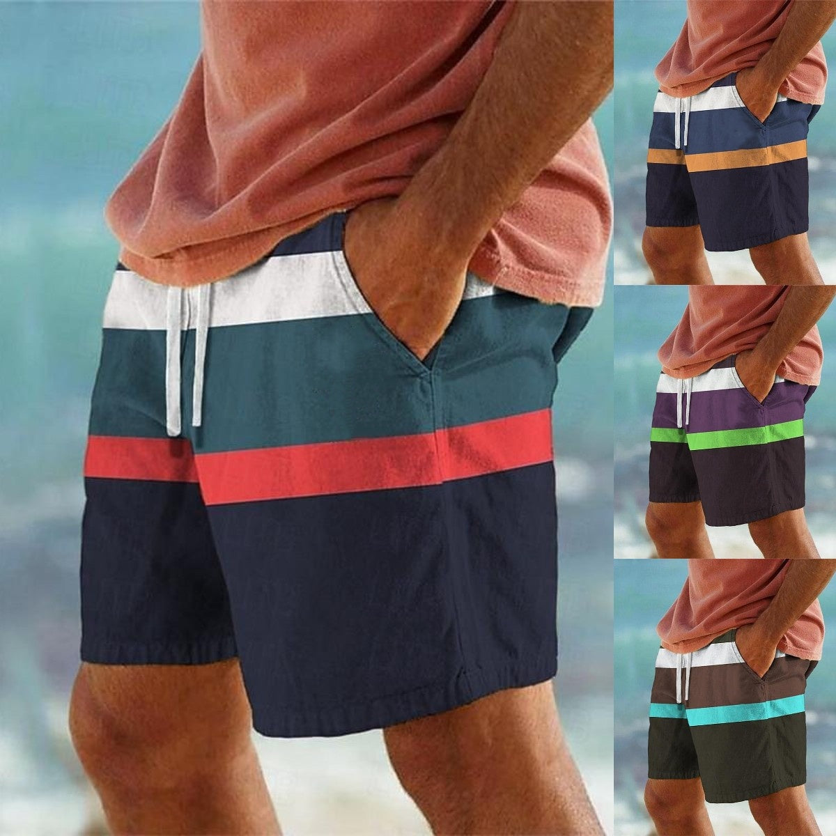 🌴🏊♂️【S-6XL】Módne pánske potlačené plavecké šortky 2025, ležérne pohodlné plážové šortky