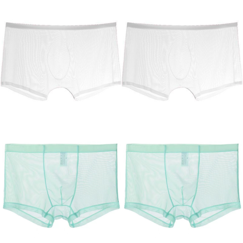 😍【Pachet de 8】Boxeri subțiri din plasă de mătase glacială, respirabili și sexy
