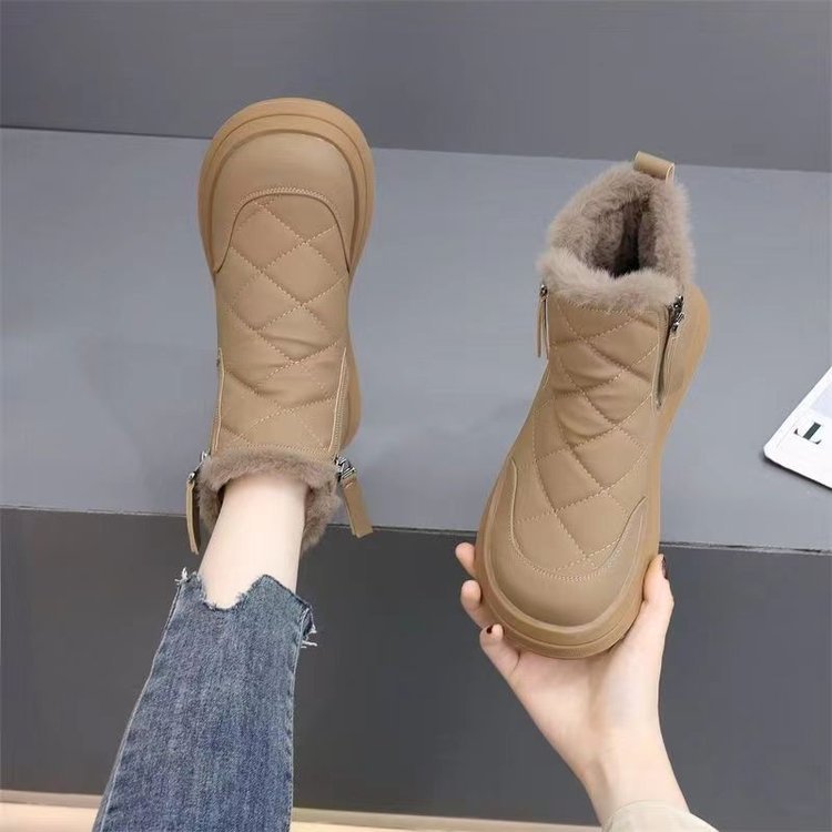 👢【35-41】 Nový štýl na jeseň a zimu, nepremokavé a protišmykové, teplé a módne, mäkké krátke členkové topánky 3816367
