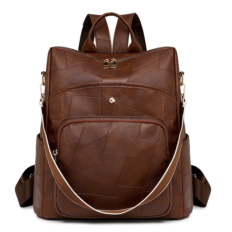 👛Reducere🌟Rucsac nou din piele, cu capacitate mare și design în carouri