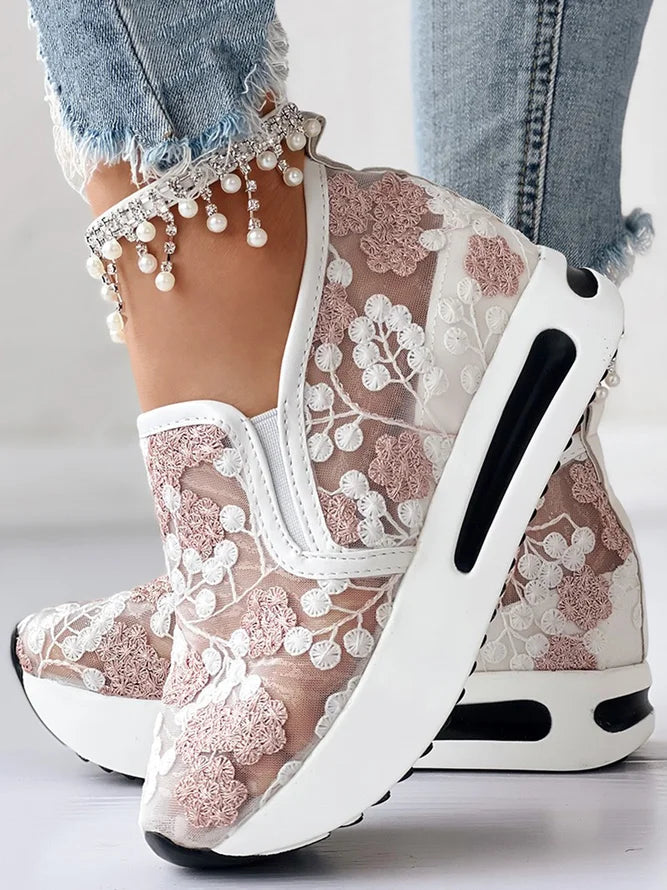 2024 Pantofi casual cu dantelă brodată