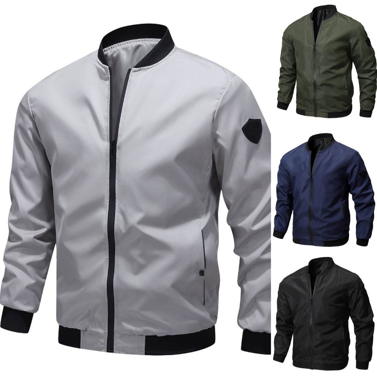 🚀🧥【50% zľava 🔥】【M–6XL】Pánska ležérna jednofarebná bomber bunda, plus veľkosť