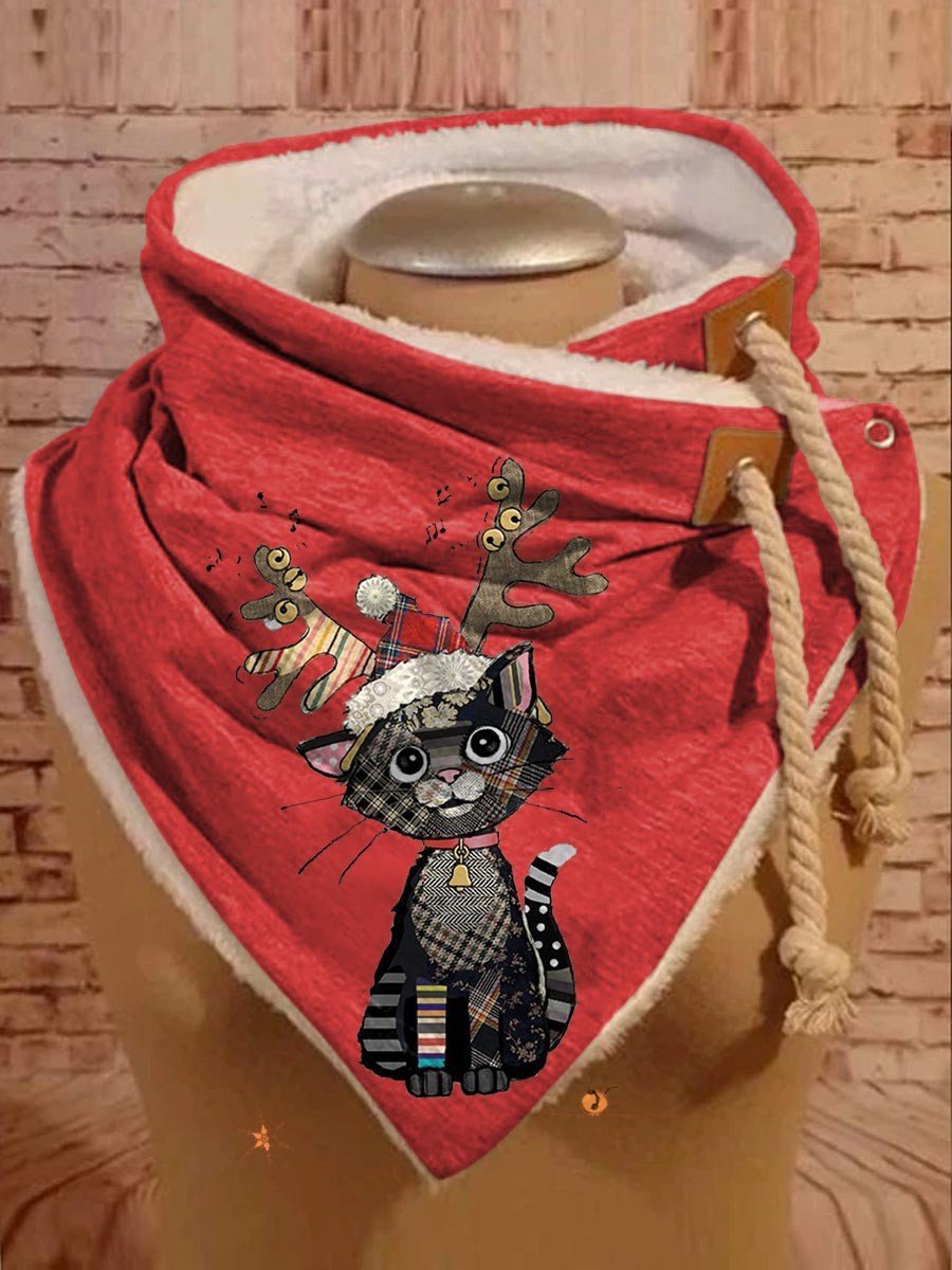 💝 【Zľava 42 %】Teplá bavlnená šatka s potlačou a gombíkmi na jeseň a zimu