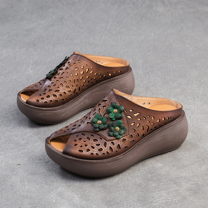 👡【35-40】Sandale noi retro cu talpă groasă și gură de pește din 2025, talpă moale, absorbție confortabilă a șocurilor, nu trebuie să simțiți oboseală la mers