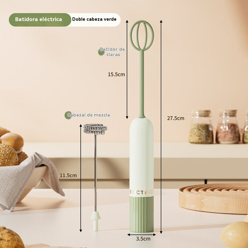 🥚 Mini batidora de mano inalámbrica: bate huevos y espuma leche en segundos