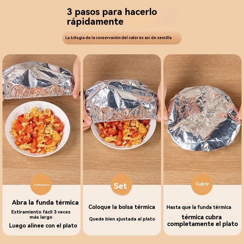 🔥🔥【50 piezas】🍎🔥 Cubierta térmica de papel de aluminio apto para alimentos | Reutilizable