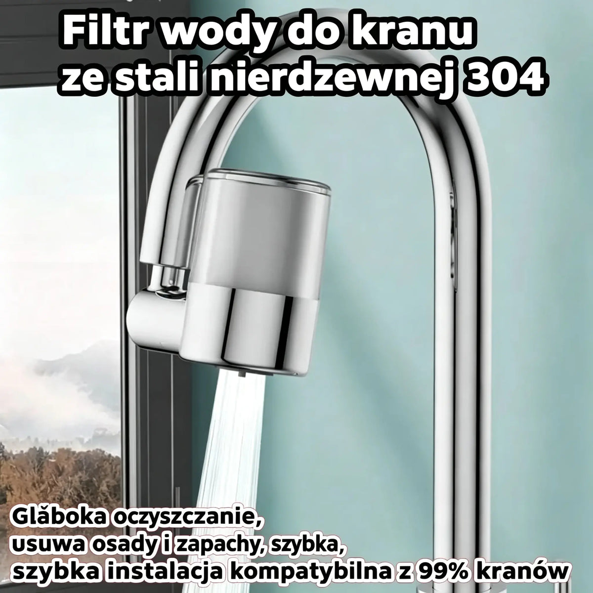 💧【Kup 1, drugi otrzymasz gratis】✨ Filtr do wody na kran ze stali nierdzewnej 304 | Głębokie oczyszczanie, usuwanie osadów i nieprzyjemnych zapachów, szybki montaż i kompatybilność z 99% kranów 🚰