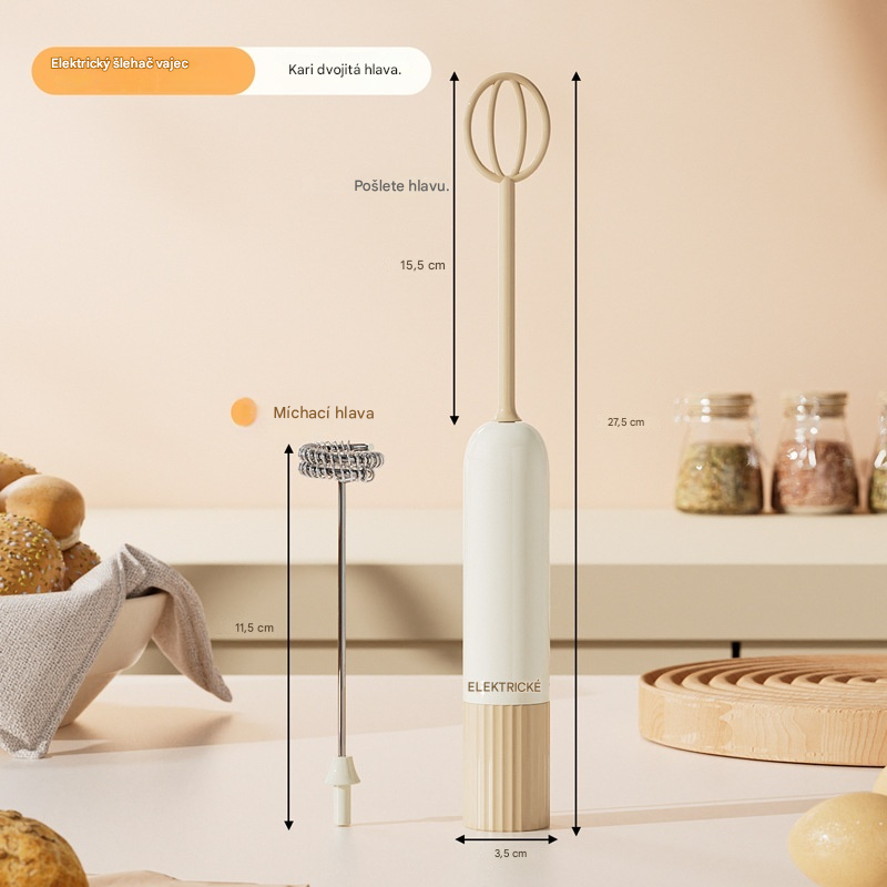 🥚 Bezdrátový mini ruční mixér – během několika sekund vyšlehá vejce a napění mléko