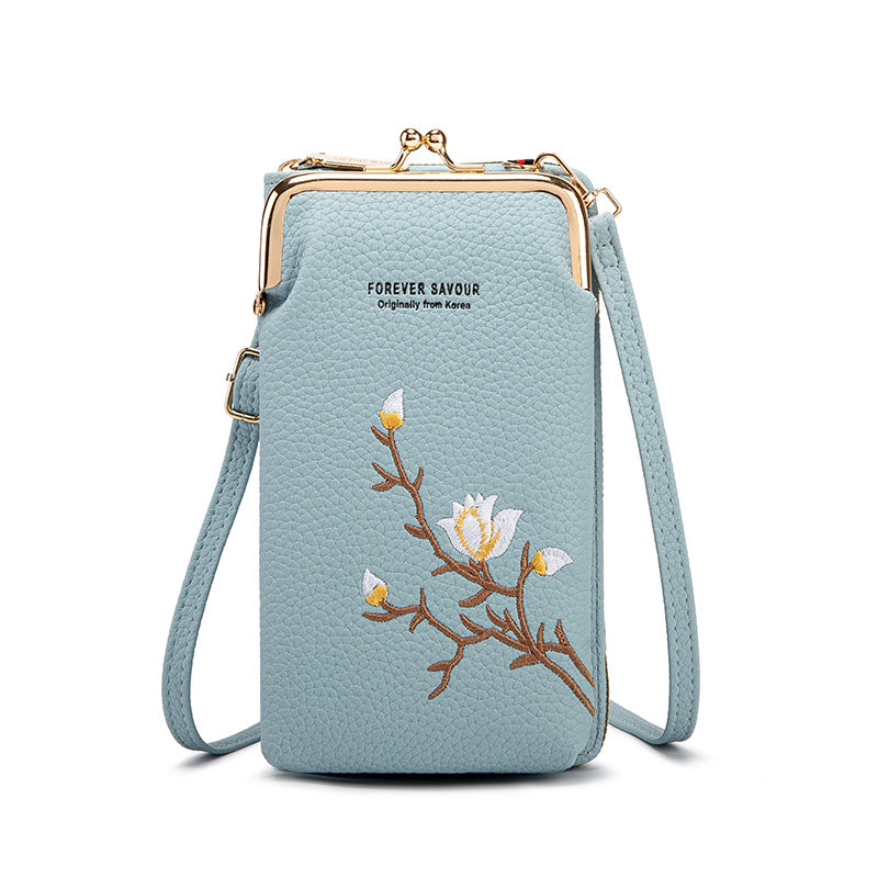 🔥Ponuka posledného dňa - zľava 49 %👜 Cartera cruzada para mujer en piel de vacuno con bordado y correa para el hombro 2025🎁