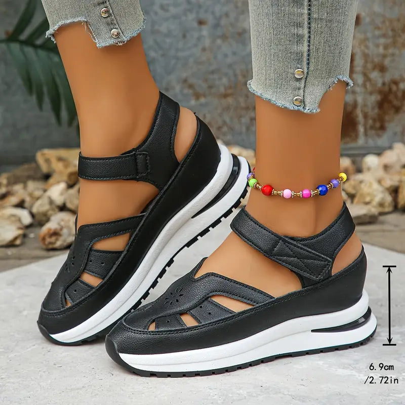 🔥【Cumpără 1, primești 1 gratis】🌸【35-44】Sandale confortabile de damă, la modă 2025, cu toc gol, confecționate din piele naturală.