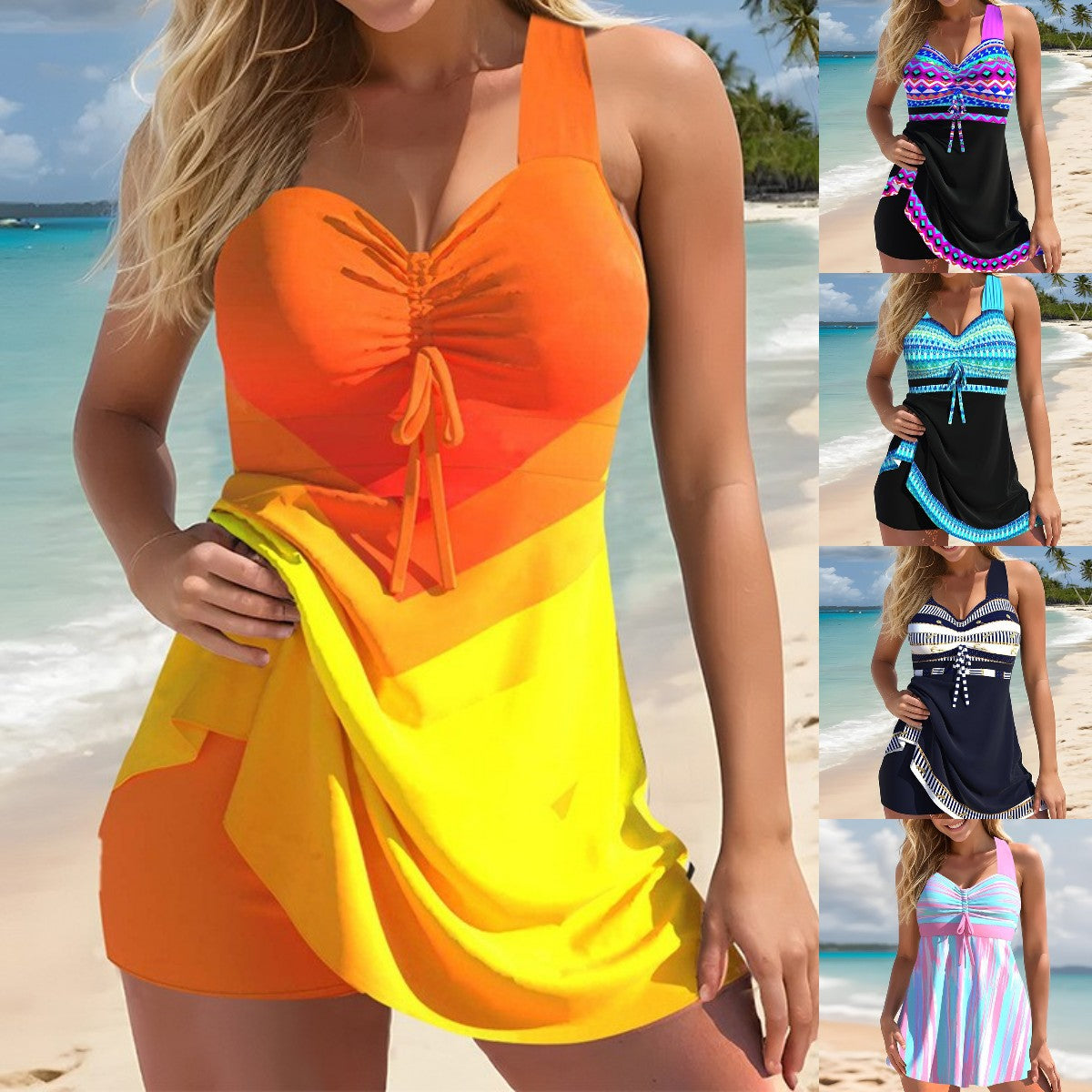 🏖️🏊♀️【S-5XL】✨Set dámskych plaviek s potlačou 2025👙【Topy + nohavice】