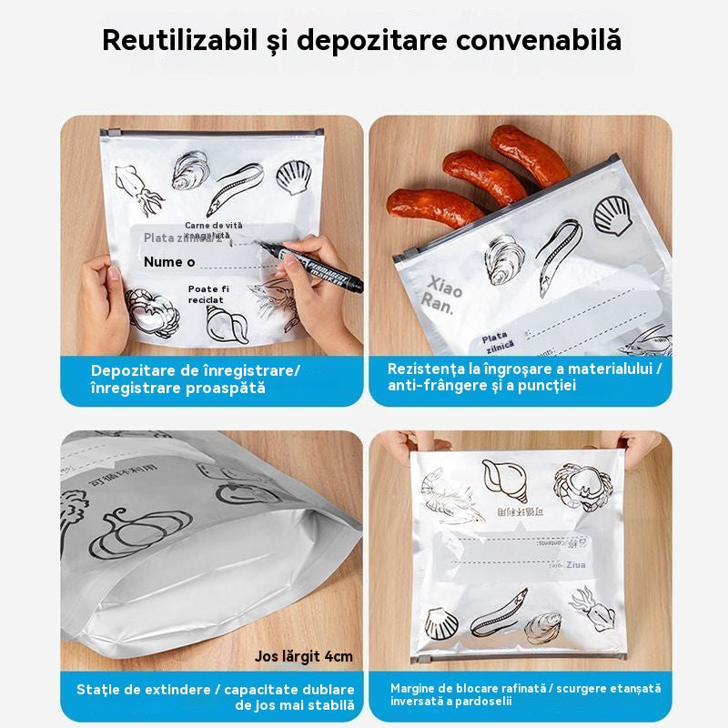 🧡【20 ks】Opakovane použiteľné úložné vrecká z hliníkovej fólie, dobrý tesniaci účinok, nepriehľadné