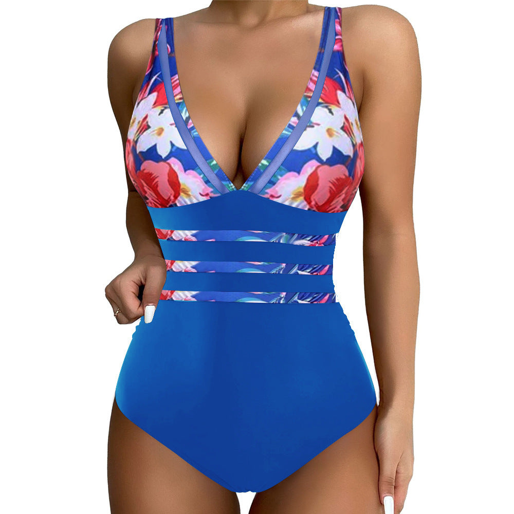 🩱✨【Nová ponuka produktov】🤩2025 Nové sexi sieťované jednodielne plavky módne s potlačou jednodielne bikiny