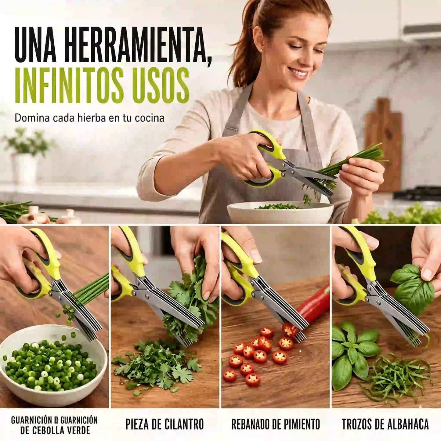 ✂️Tijeras de cocina multifuncionales de acero inoxidable de cinco capas!