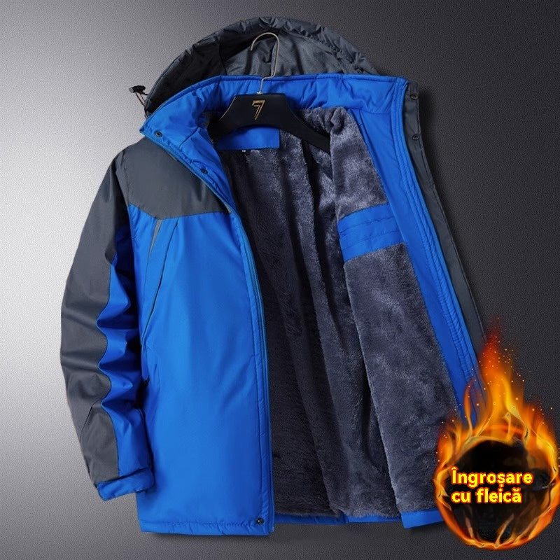 Chaqueta de hombre para exteriores, cortavientos, impermeable y con forro polar (tallas L-6XL)