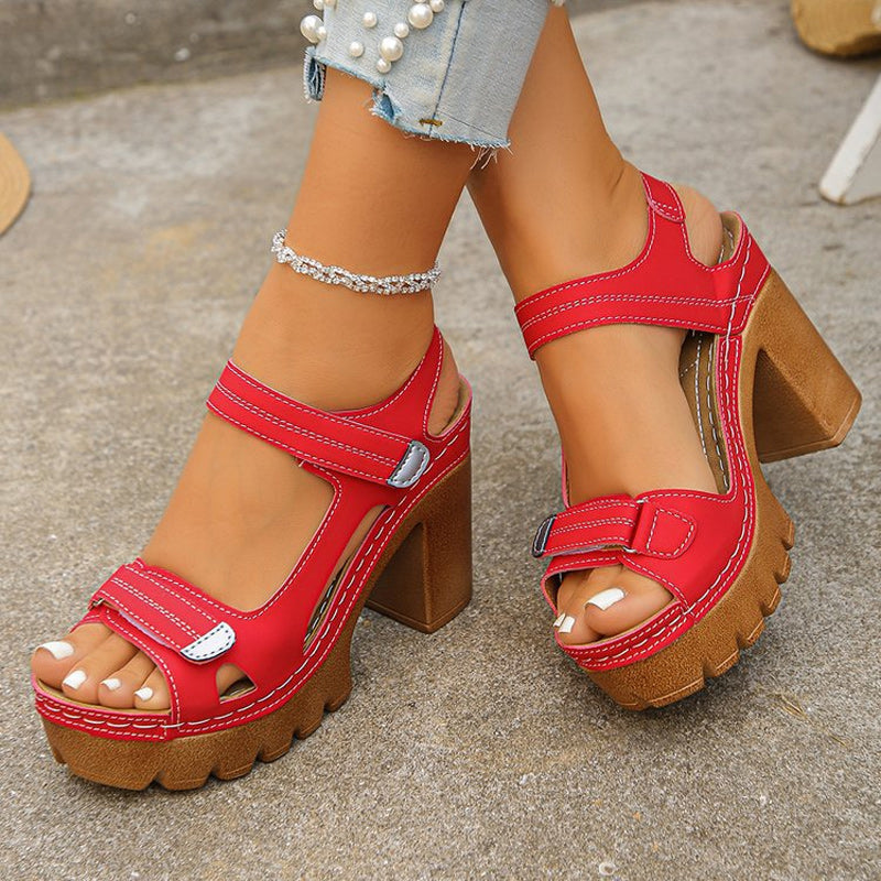 【35-43】🔥 Sandalias de tacón grueso con plataforma – Más alta, más estable, más elegante