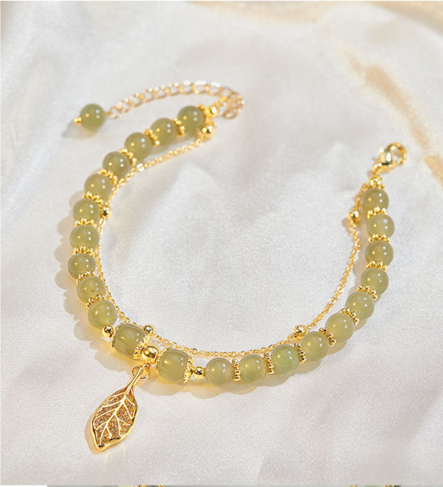 ✨【Compra uno, llévate otro gratis】2 nuevas pulseras de oro de 14k y jade hetiano