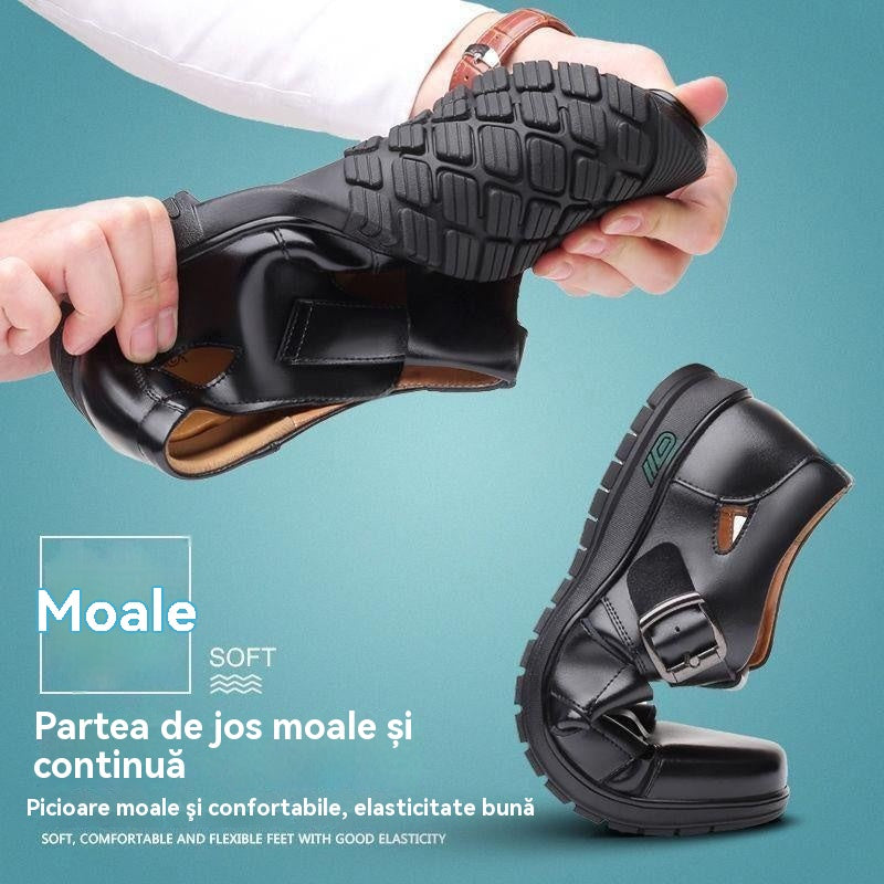 👞👍【38-44】2025 Letné sandále Pánske Hovädzie Koža Priedušná Dutinková Nešmykľavá Neformálna obuv