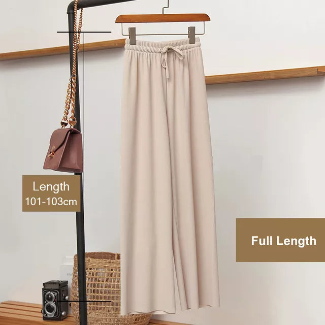 💥🌸 Pantaloni largi casual pentru femei, pantaloni de vară, pantaloni largi moi cu talie înaltă
