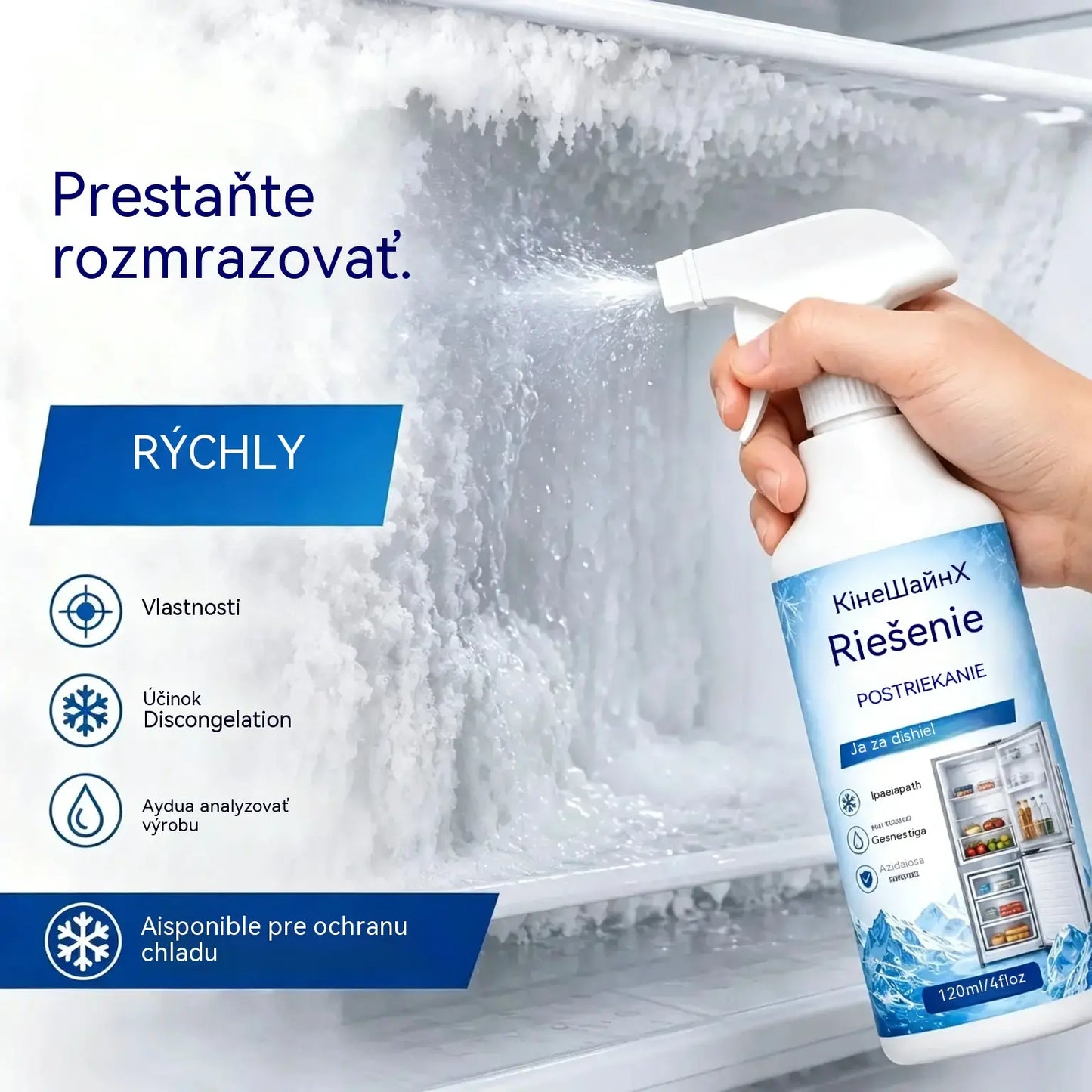 🔥【2 fľaše za 24 eur】❄️ Nový sprej na rozmrazovanie (verzia 2026) 🧡 Rýchlo odstraňuje námrazu z mrazničky