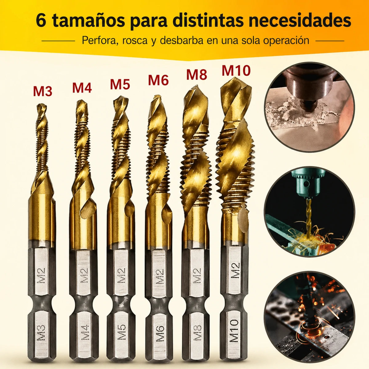 🔥【Compra 6 y obten 6 gratis(12 piezas)】🧰🔩 Juego de brocas multiusos