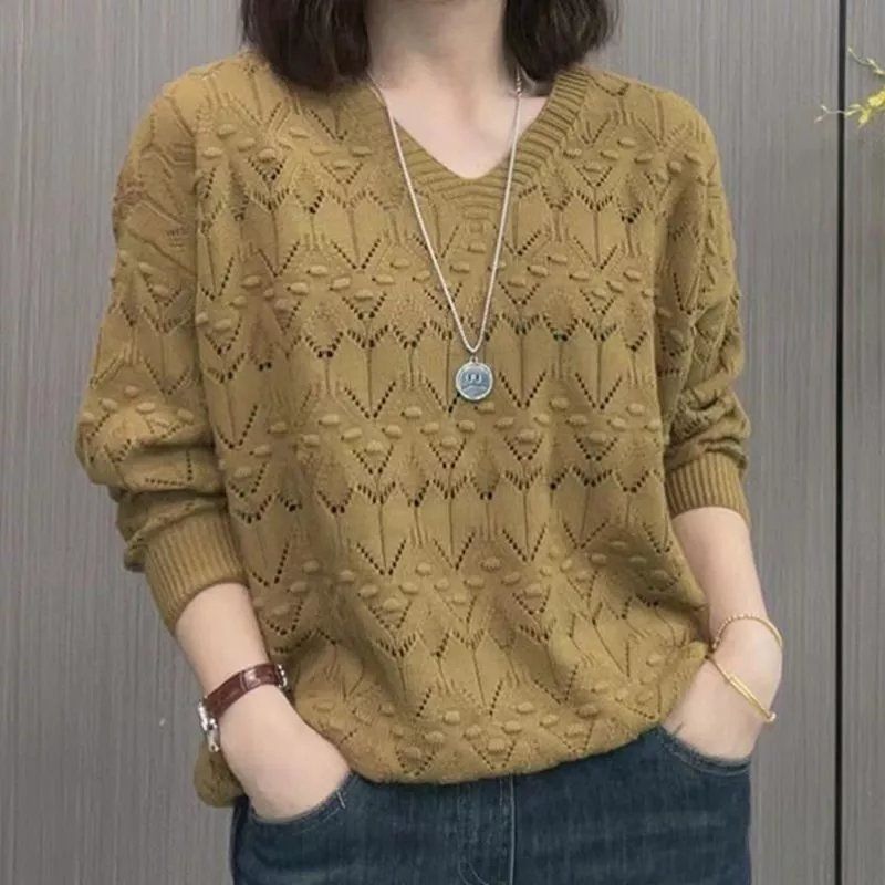 【M-3XL】Nový dámsky sveter s dlhým rukávom 3790246