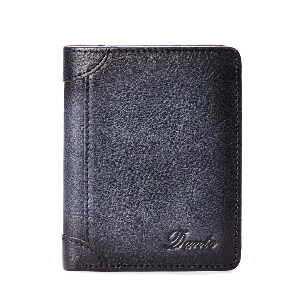 ✨ Cartera de cuero genuino para hombre con protección RFID, compacta y elegante