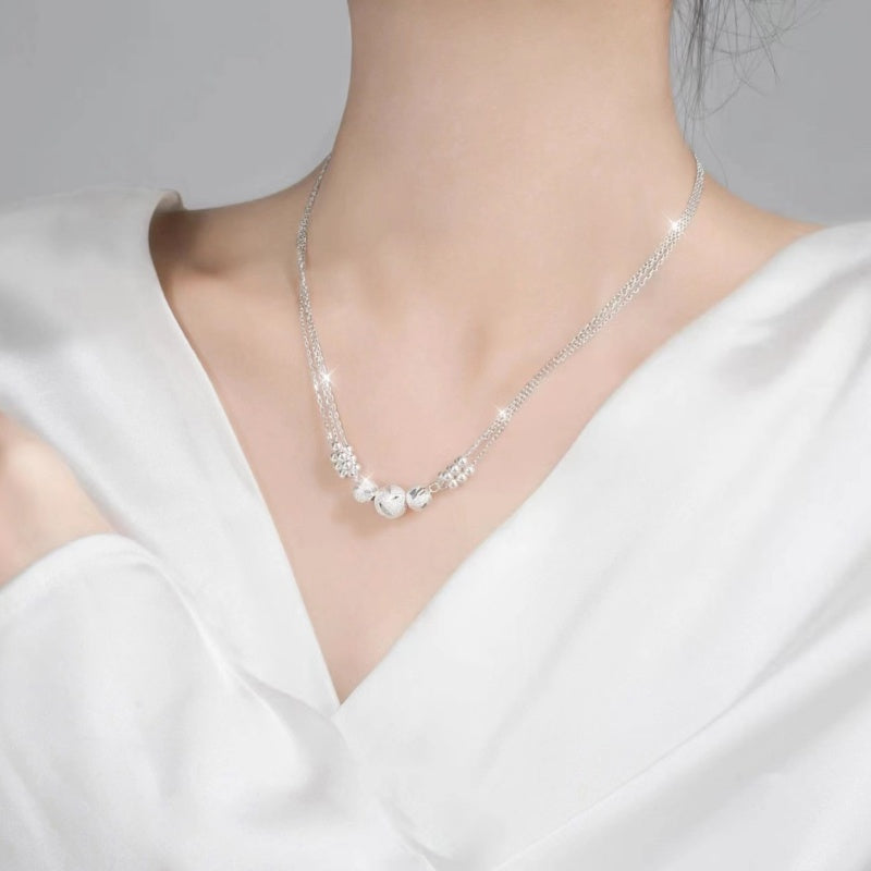 💜Oferta especial🔥【Collar + Pulsera】✨Conjunto de collar y pulsera de plata grabada 3913992