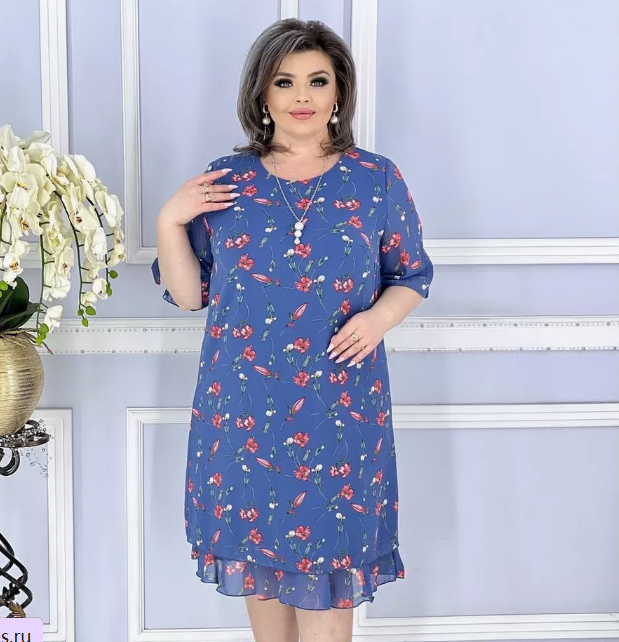 💟【S-5XL】👗Rochie elegantă și elegantă din șifon cu imprimeu floral 2024