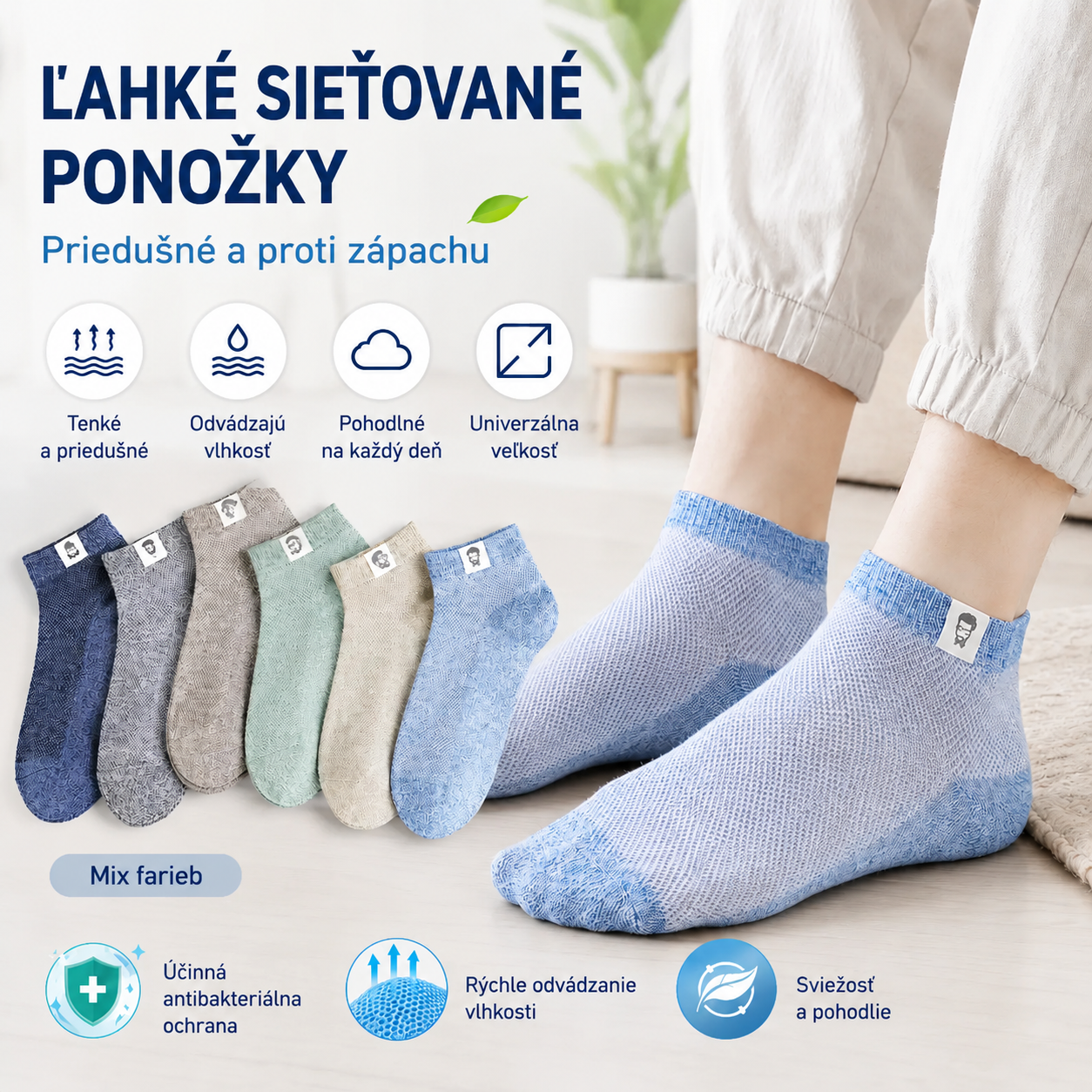 10 párov len za 22 eur 🔥⚡🧦 Pánske priedušné, antibakteriálne a zápachu odolné ponožky